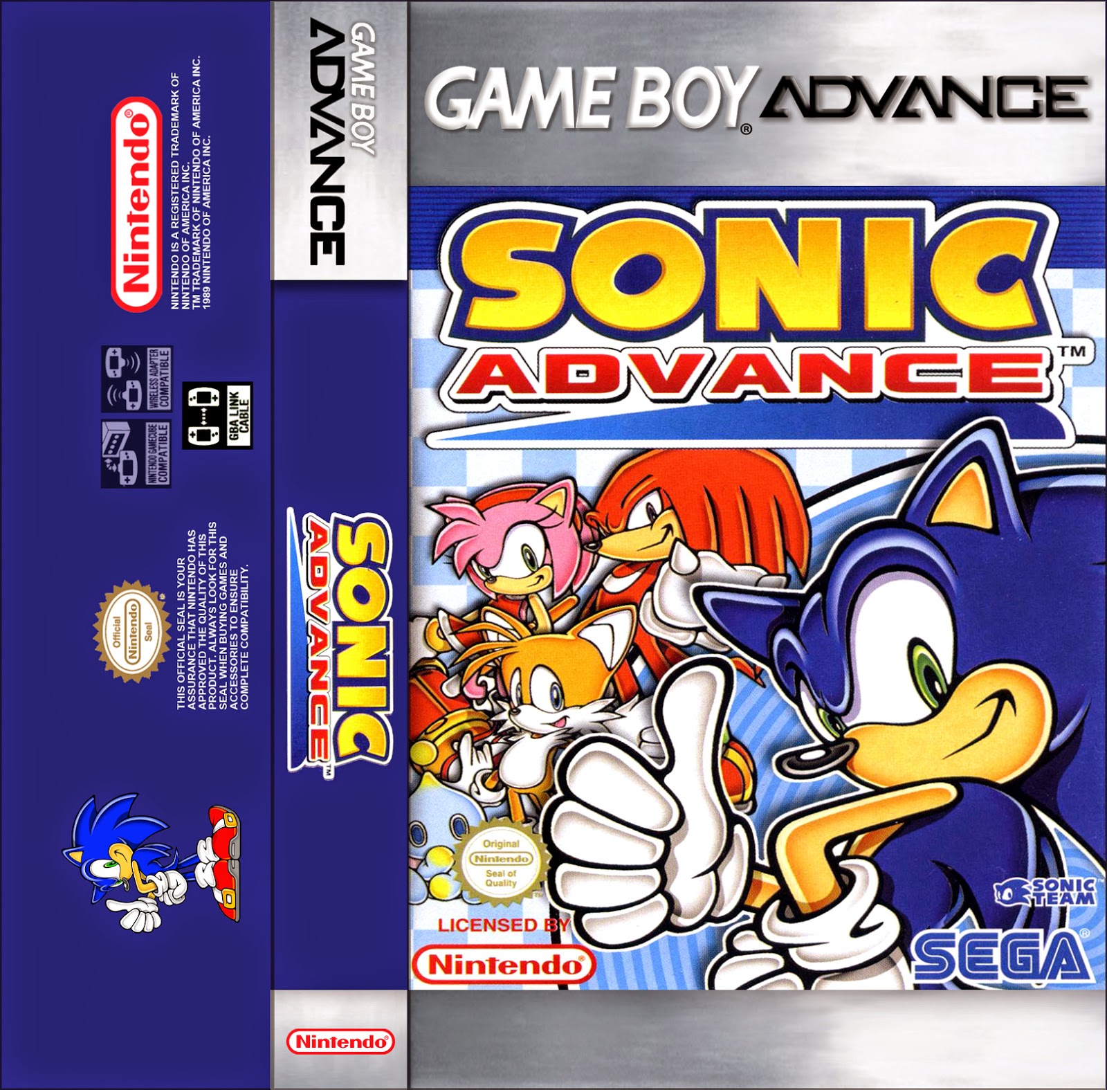 Solo una partida mas Sonic advance Game boy advance cassette cover