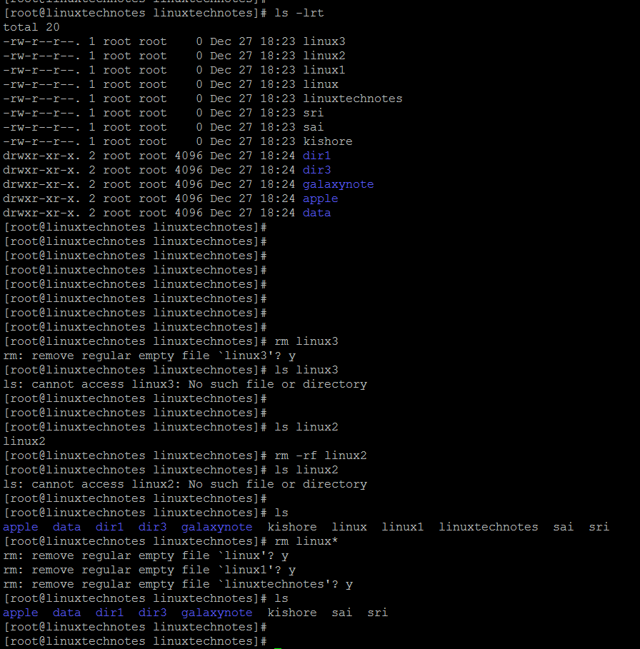 Directory delete. Directory delete