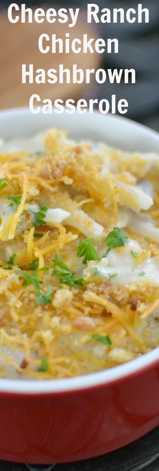 A pure comfort food casserole that the whole family will love! Budget friendly and the leftovers are great for lunch! This will be a new favorite! Cheesy Ranch Chicken Hashbrown Casserole Recipe from Hot Eats and Cool Reads