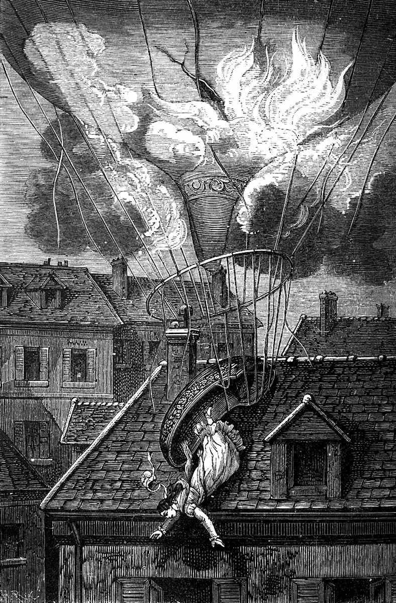 1800s balloon disaster an illustration from a science journal by Camille Flammarion