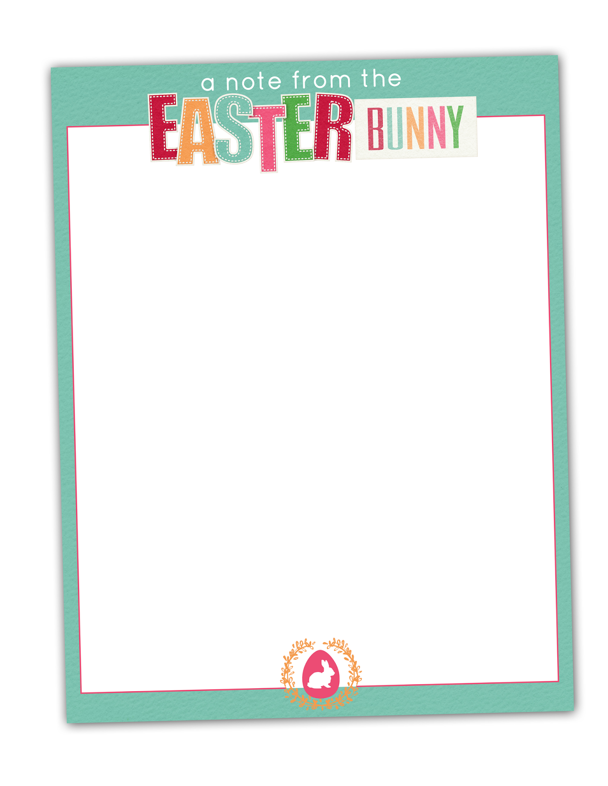 Printable Easter Bunny Letterhead - Printable World Holiday