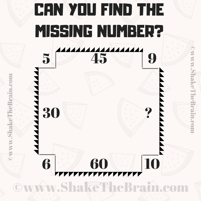 Missing Number Brain Teaser for Kids with Solution