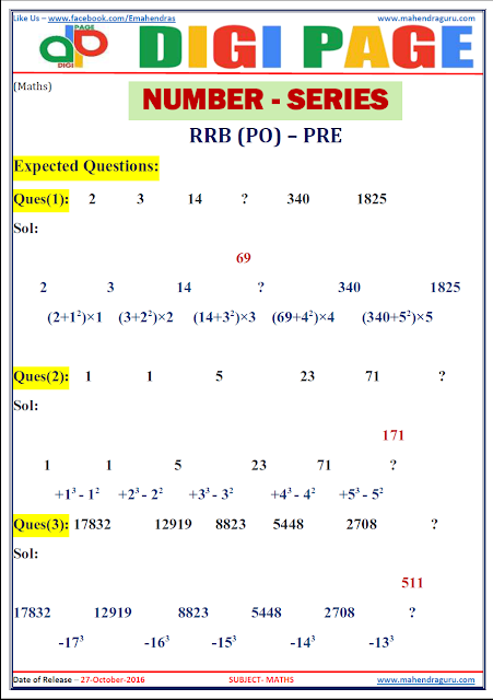 DP | Number Series | 27 - Oct - 16 DP | Number Series | 27 - Oct - 16