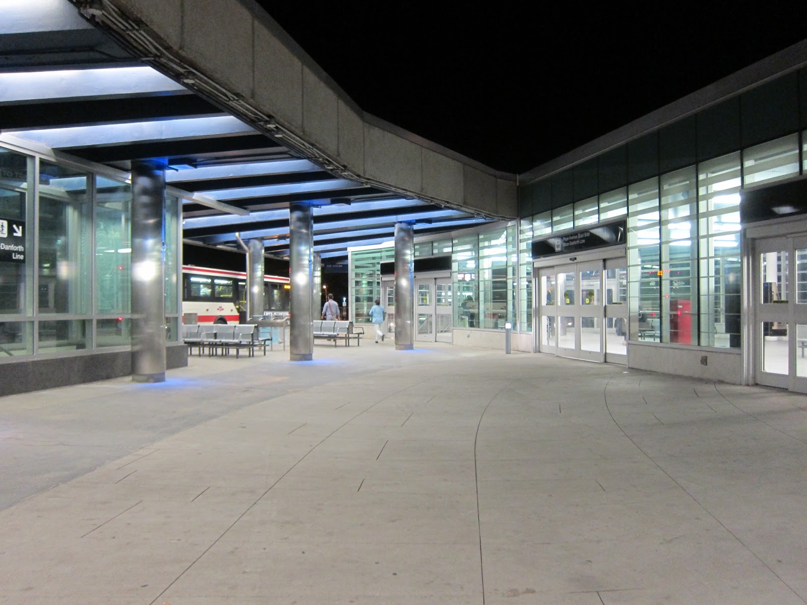 Pape station bus platform