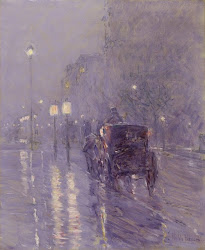 childe hassam rainy midnight 1890s frederick york paintings night arte painter painting impressionist 1890
