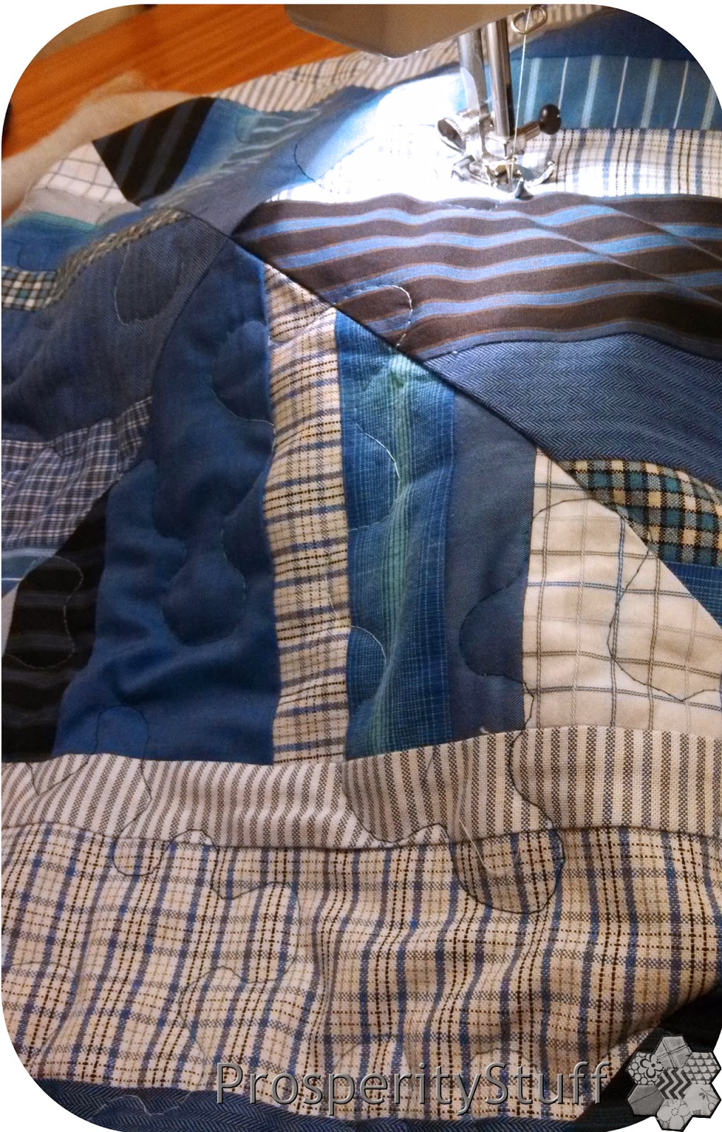 ProsperityStuff Quilts I Quilted the Blue Shirt Quilt!