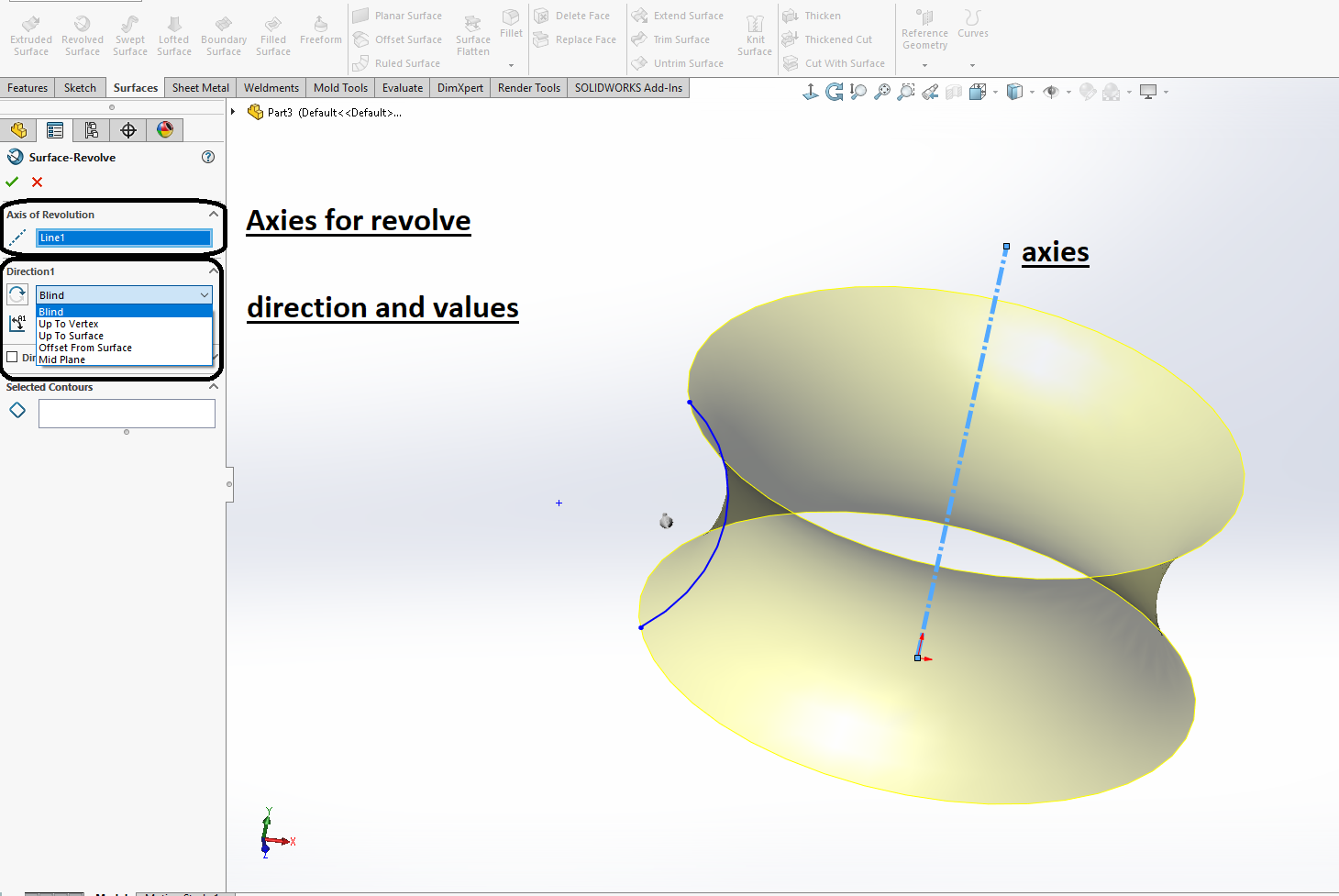 Design Tech Academy Revolve Surface In SolidWorks