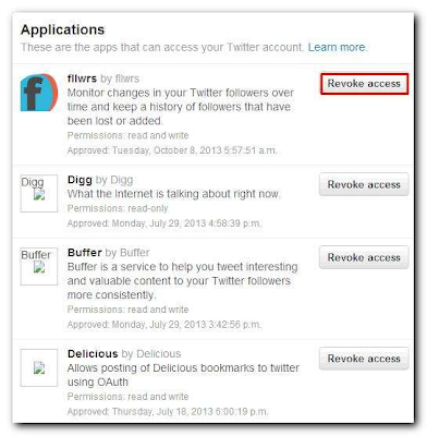 Twitter apps page - how to find and remove unwanted apps from twitter profile