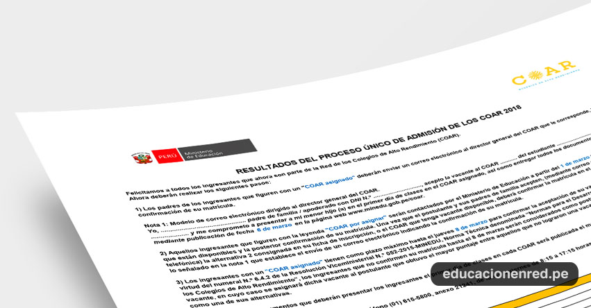 COAR Resultados Finales 2018 - Colegios de Alto Rendimiento COAR Resultados Finales 2018 - Colegios de Alto Rendimiento