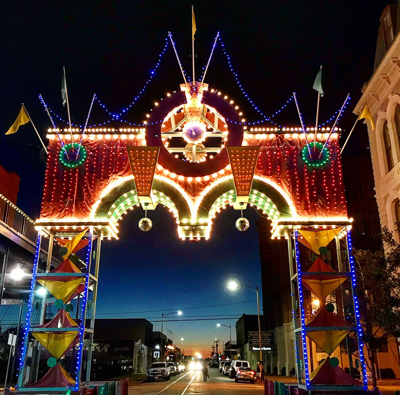 mardi gras arch galveston
