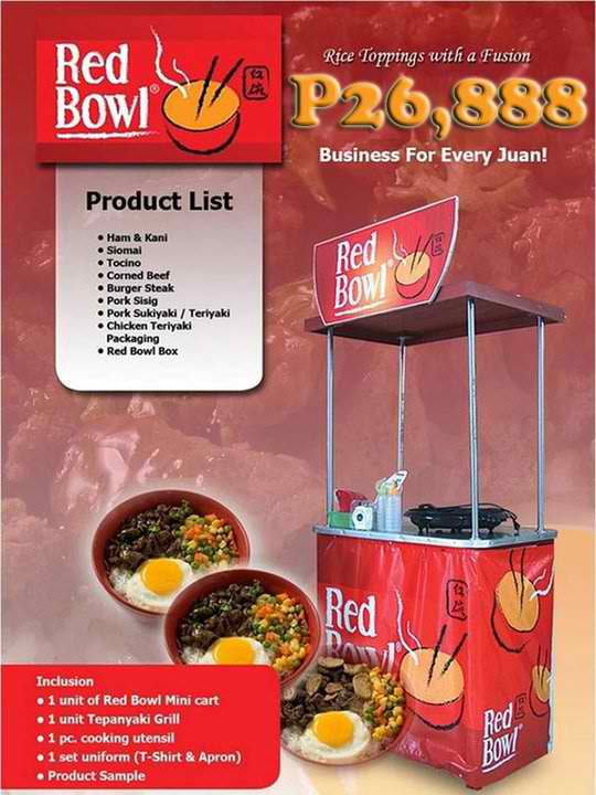 Filipino Entrepreneur Red Bowl, Pinoy Style Rice Toppings With A Fusion