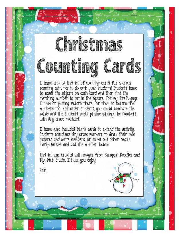 Counting Cards- FREEBIE | creating &amp; teaching