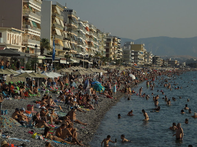 Busy on Loutraki beach, Greece! Busy on Loutraki beach, Greece!