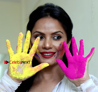 Bollywood Actress and Producer Neetu Chandra Special Po Shoot Gallery in a Dry Holi Celetion  0003