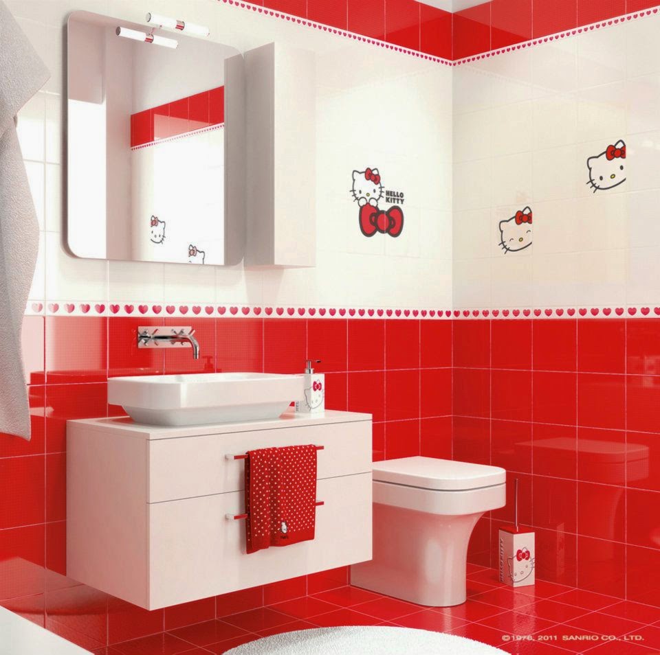 Design Hello Kitty Theme Bathroom Interior Decorations Ideas