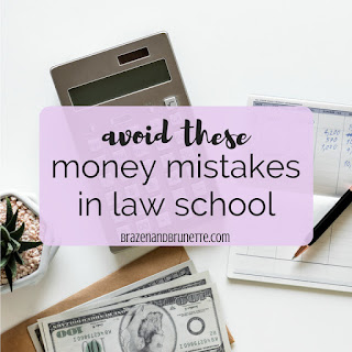6 common money mistakes you're making in law school that's driving you deeper into law school debt, and how you can avoid them. How to save money in law school. How to minimize your law school debt. law school budgeting. law school saving money. law school tips. law school advice. law school blog. law student blogger | brazenandbrunette.com  