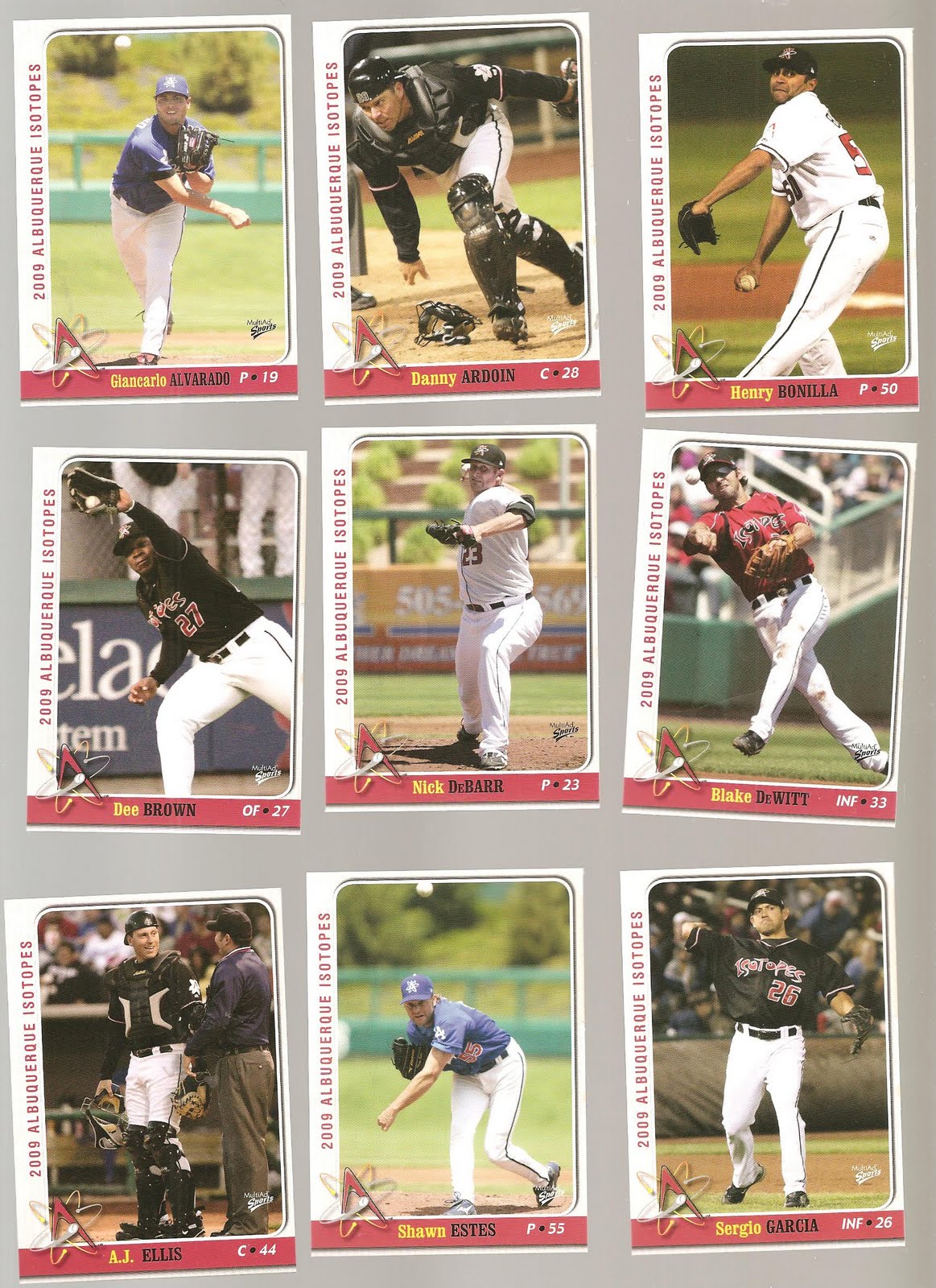 JS Sports Cards 2009 Albuquerque Isotopes Baseball Cards