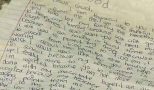Niña escribe carta a Dios pidiendo ayuda y recibe respuesta Niña escribe carta a Dios