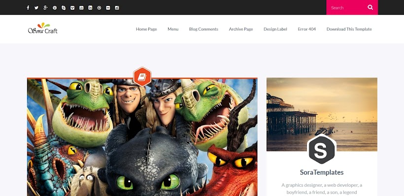Sora Craft Free Blogger Template