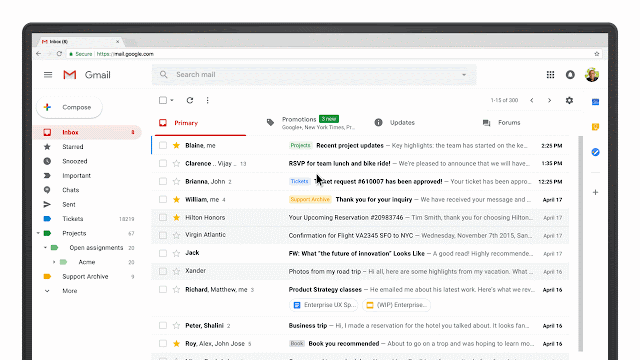 Il nuovo design di Gmail ti aiuta ad agire più rapidamente