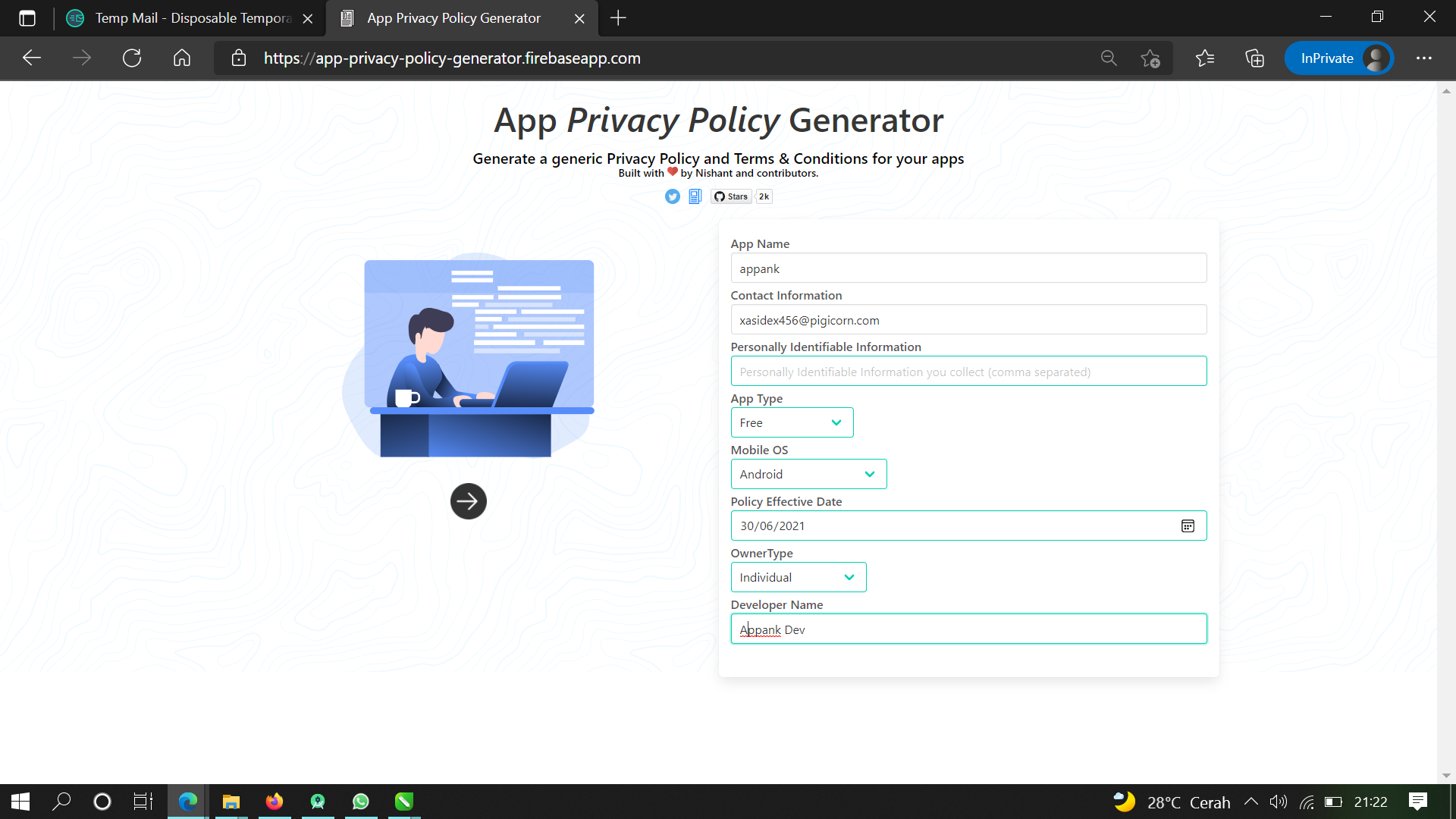 Cara Daftar Privacy Policy