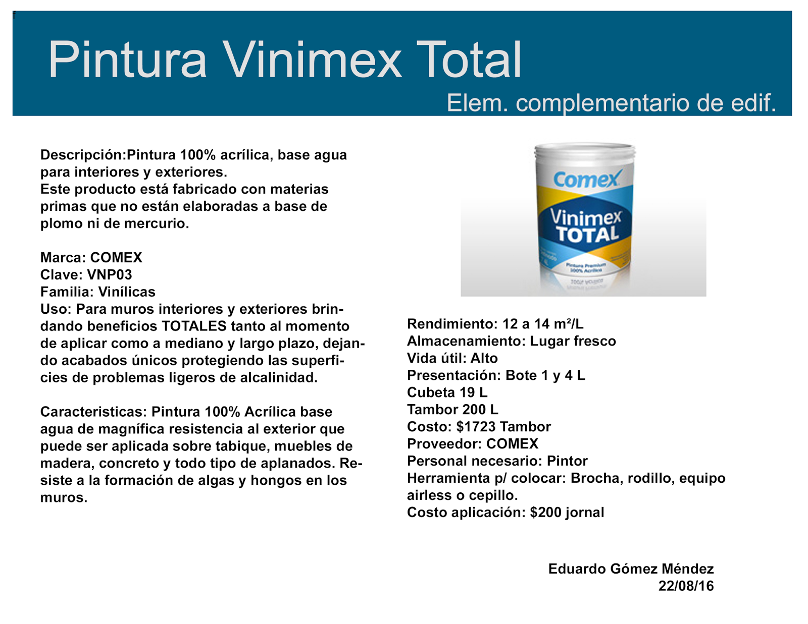 Elementos complementarios: Diseño de ficha técnica