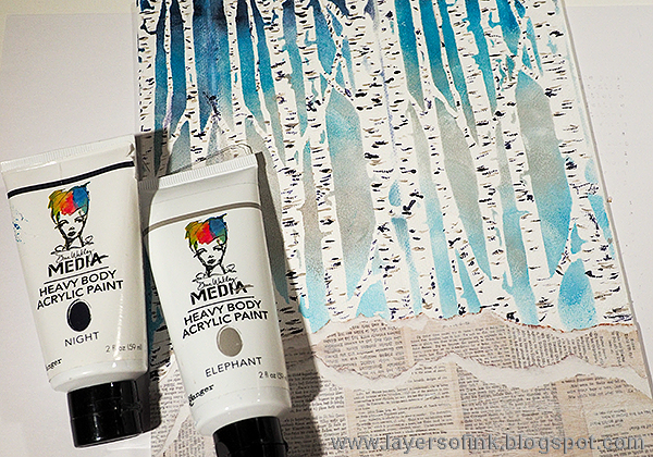 Layers of ink - Birch Tree Mixed Media Tutorial by Anna-Karin