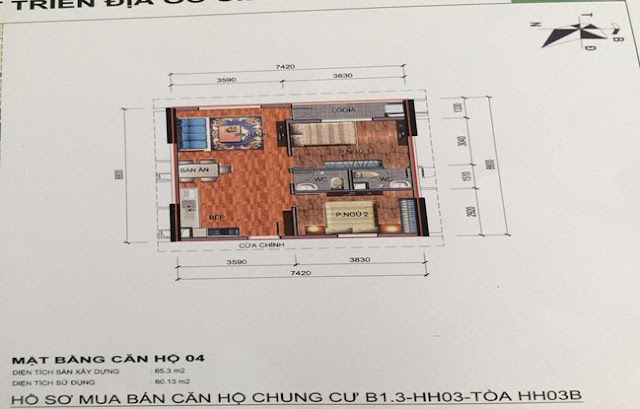 Sơ đồ thiết kế căn hộ 04 chung cư B1.3 HH03B Thanh Hà Cienco 5 Sơ đồ thiết kế căn hộ 04 chung cư B1.3 HH03B Thanh Hà Cienco 5