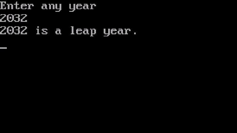 Leap Year Output Leap Year Output