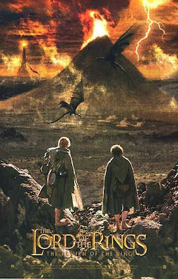 lord of the rings, return of the king, looking at volcano, mordor, frodo