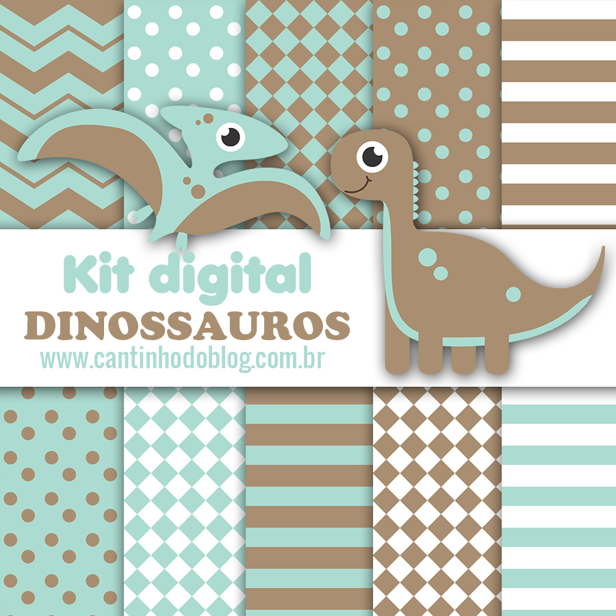 Kit Digital para imprimir dinossauro