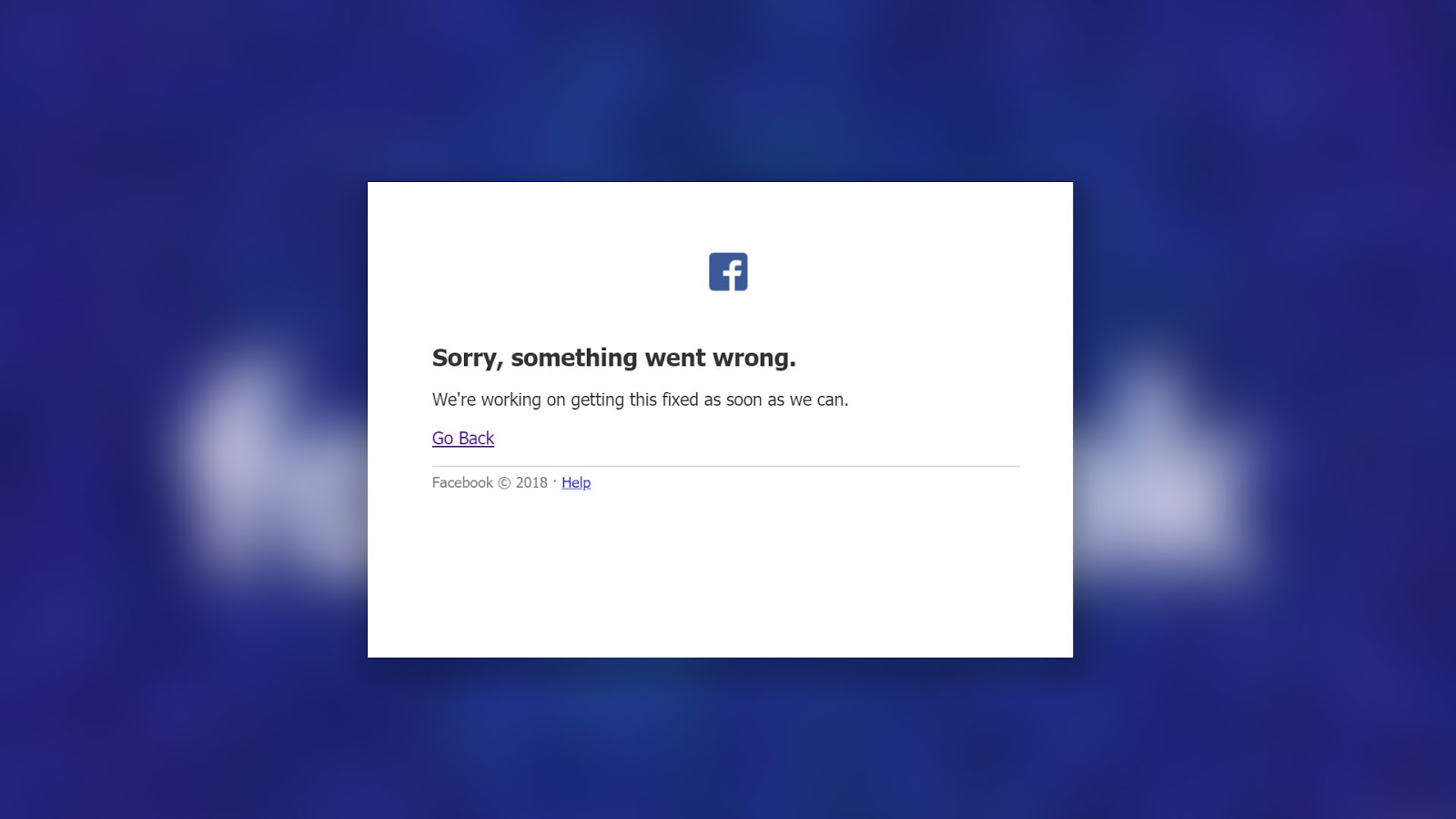 Facebook Error