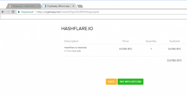 Важное дополнение к инструкции по оплате мощностей на сервисе облачного майнинга HashFlare.