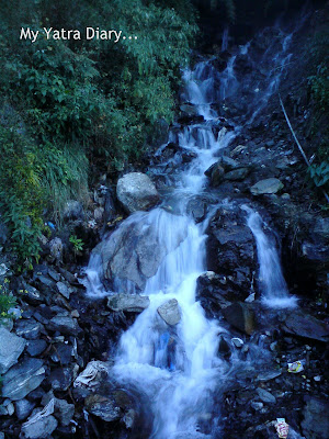 Waterfall in the Garhwal Himalayas in Uttarakhand during the Char Dham Yatra