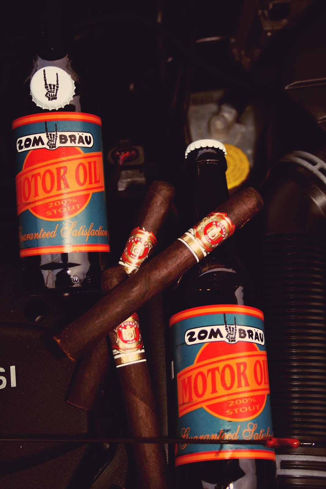 Cigarand(Craft)Beer Zombräu „Motor Oil“ Imperial Stout and Arturo