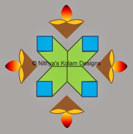 Nithya's Kolam Designs: Kolam 96: Apartment Deepam Kolam