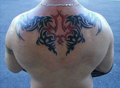 Red And Black Ink Tribal Tattoo ~ Tribal Tattoo Ideas #27