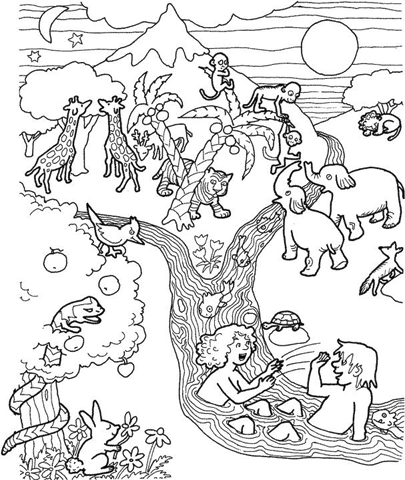 garden of eden coloring pages printable - photo #4