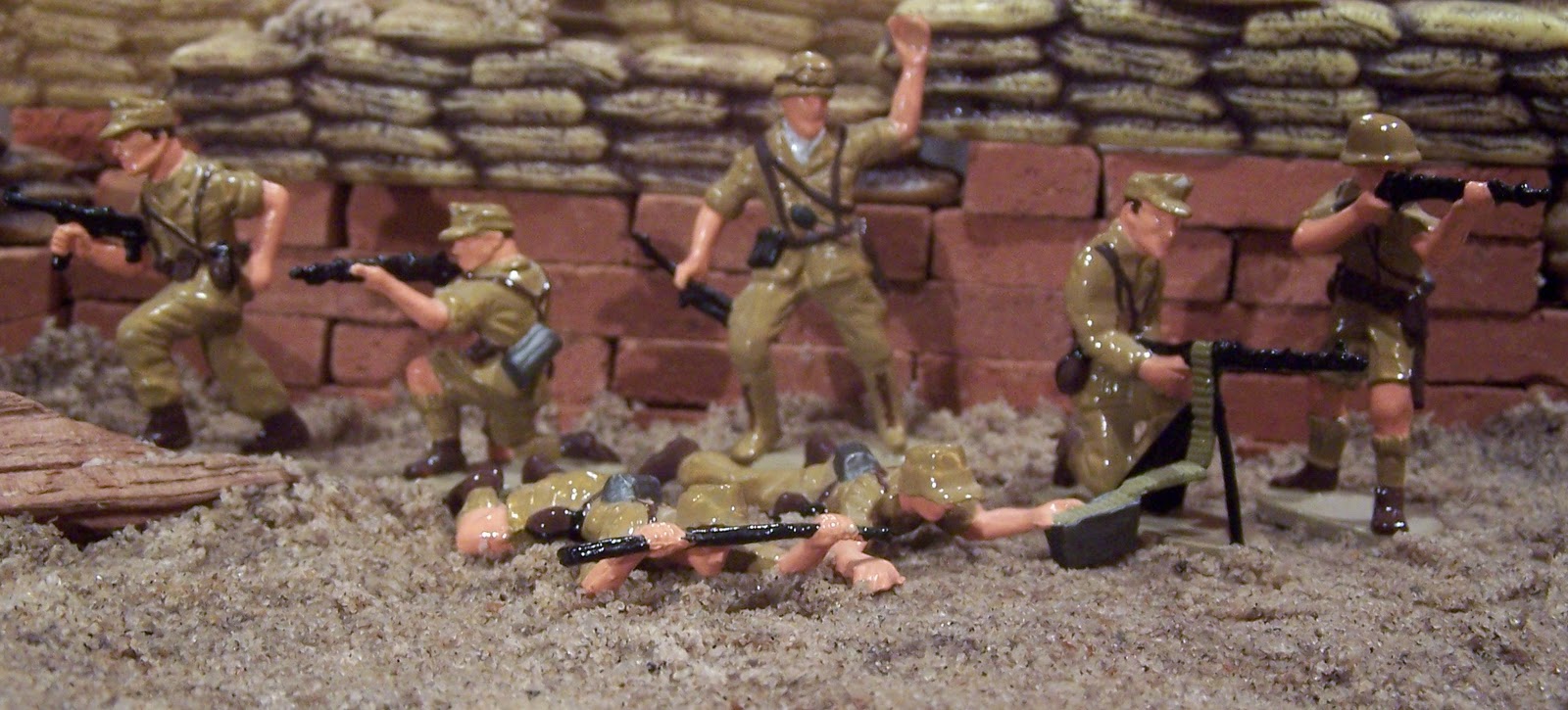 54MM AIRFIX & MARX WWII GERMAN Afrika Korp Toy Soldiers - Gray COPIES - 