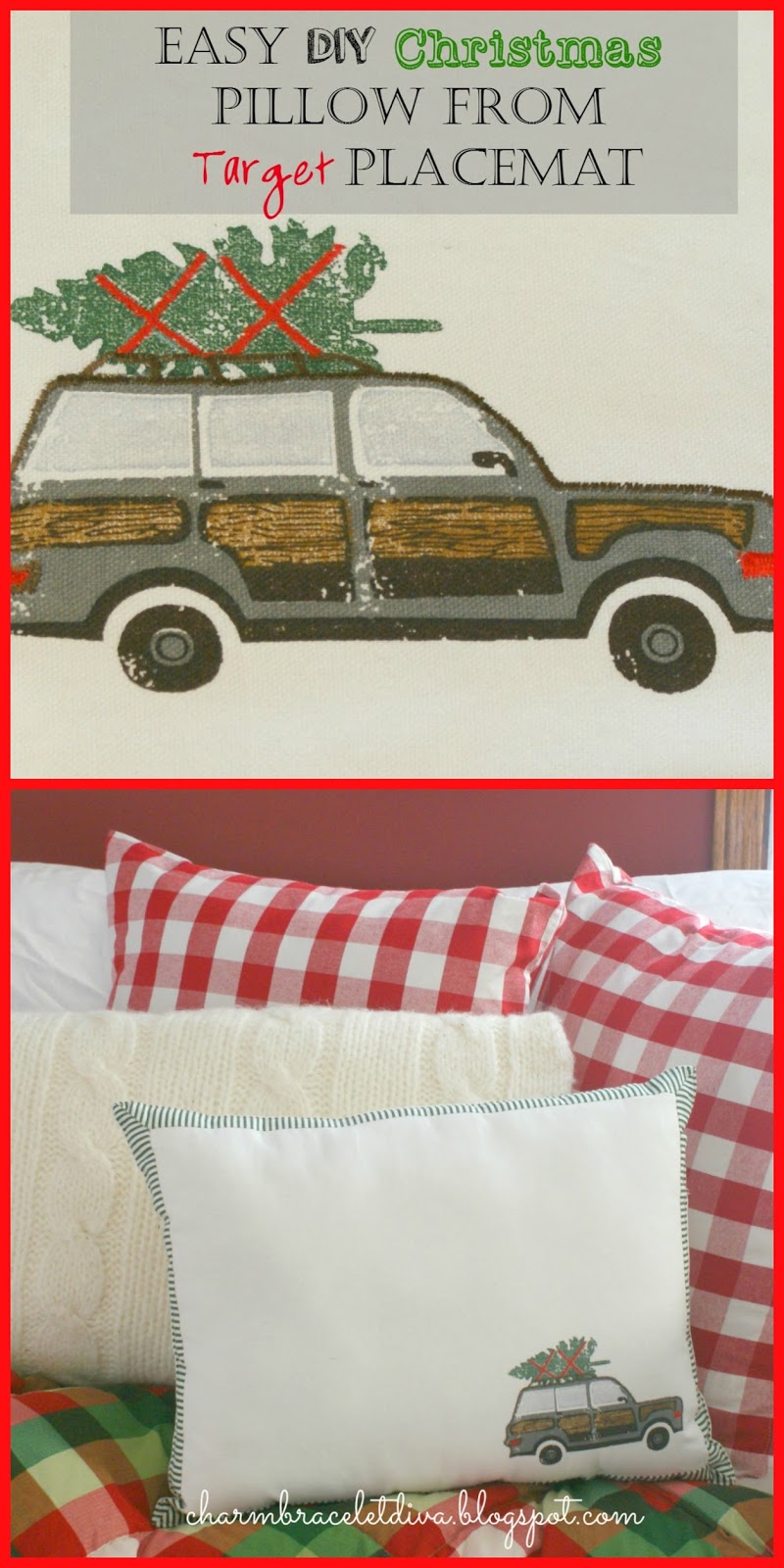 Our Hopeful Home Easy DIY Christmas Pillow From Target Placemat