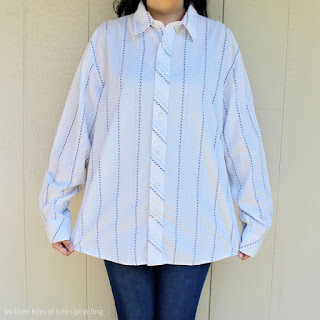Refashion | Men’s Button Up Shirt into an Off Shoulder Top | thee Kiss ...