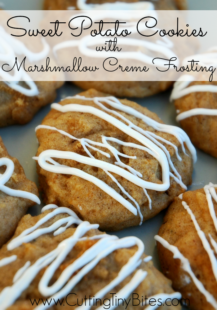 Sweet Potato Cookies with Marshmallow Creme Frosting