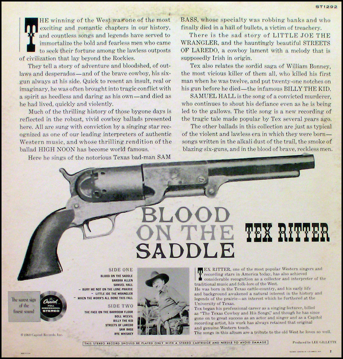 Tex Ritter Blood On The Saddle