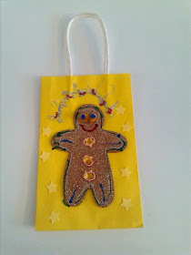 Gingerbread Man Craft Decoration for a DIY Gift Bag
