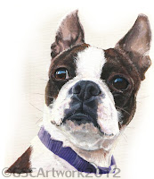sissy boston terrier acrylic painting