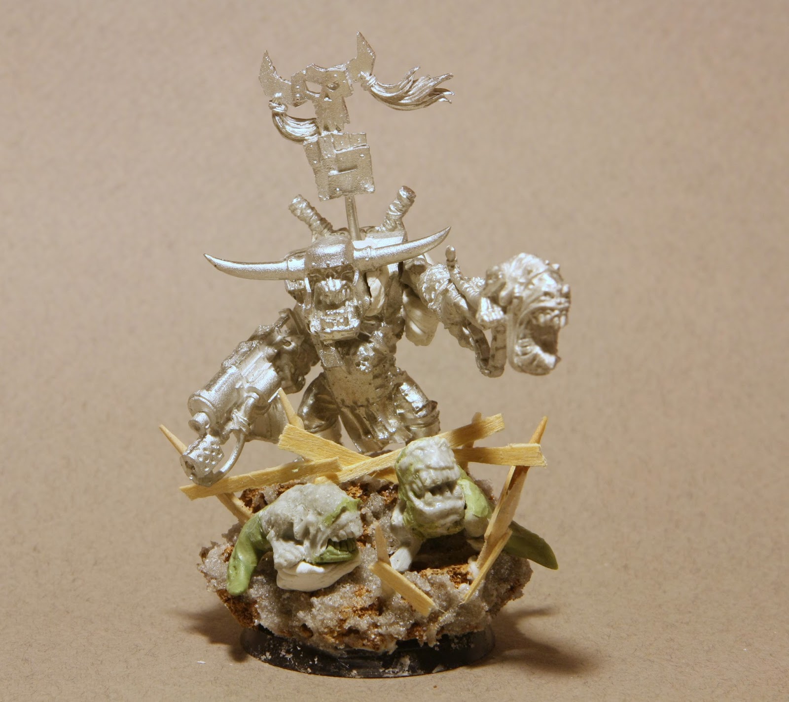 HopeRiver's Valley: Ork Warboss with Attack Squig. WIP1