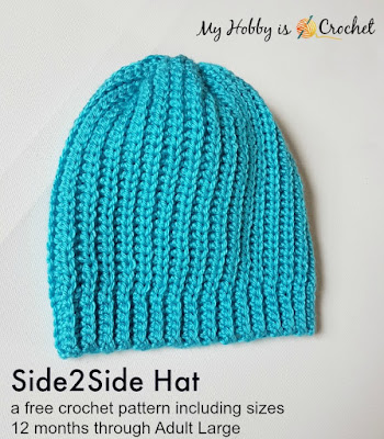Side2Side Hat- Free Crochet Pattern on myhobbyiscrochet.com