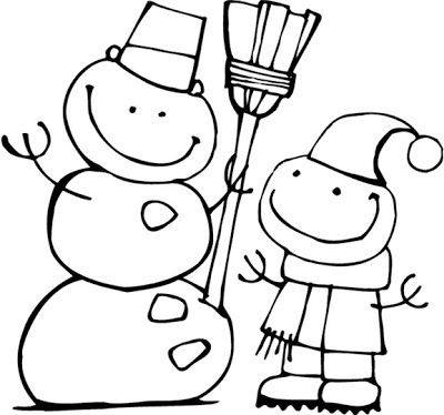 Two Snowmen Coloring ~ Child Coloring