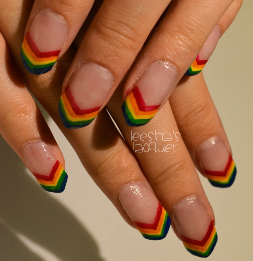 Leesha's Lacquer: Rainbow French Tips