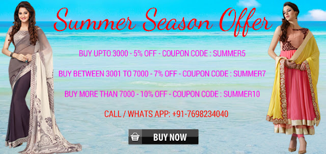 Summer Season Special Sale Sares Salwar Suits Kurtis Tunics Tops Dresses and Lehenga Online Shopping with Discount Offer at Pavitraa.in